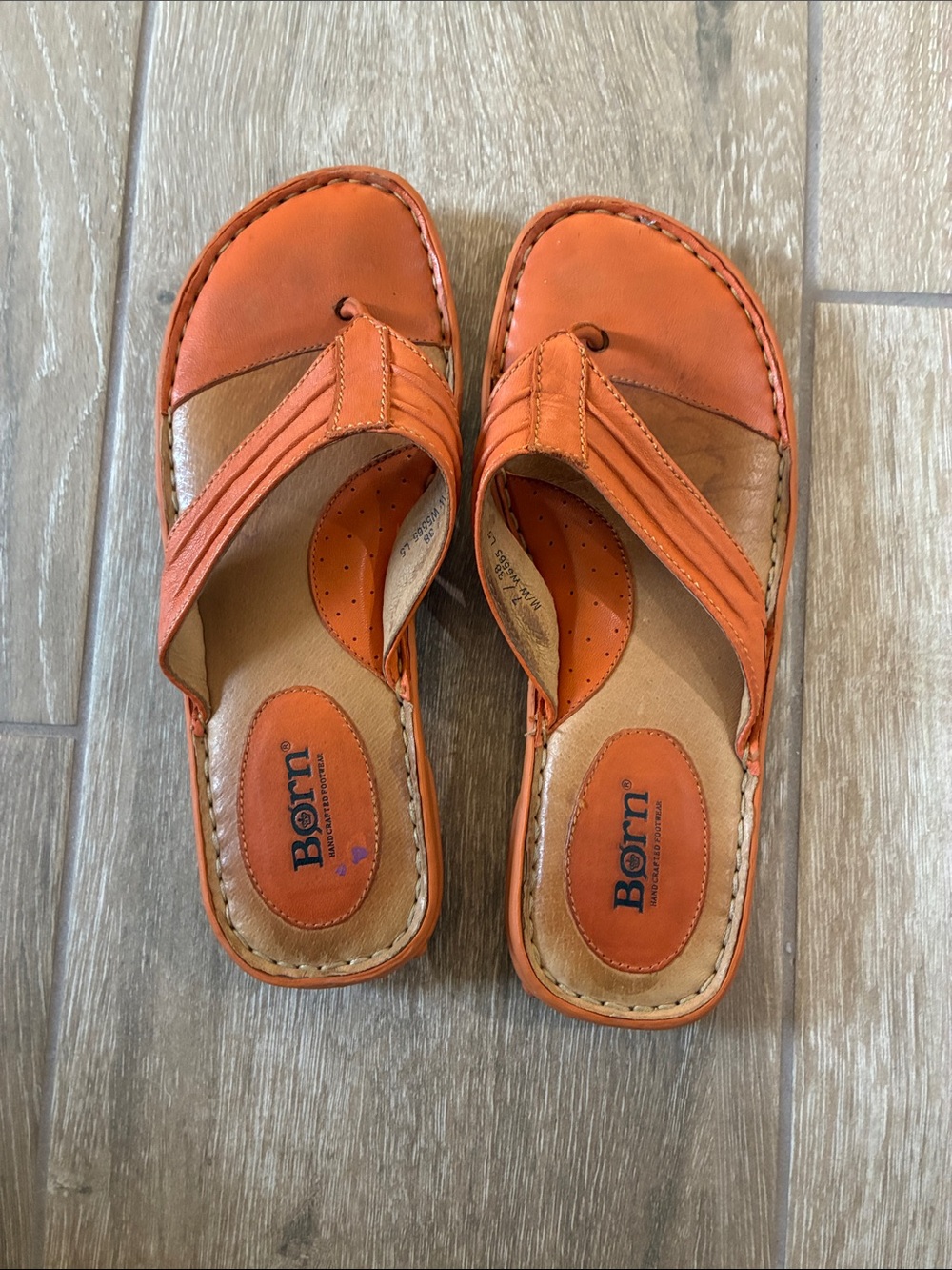 Born Orange Leather Sandals